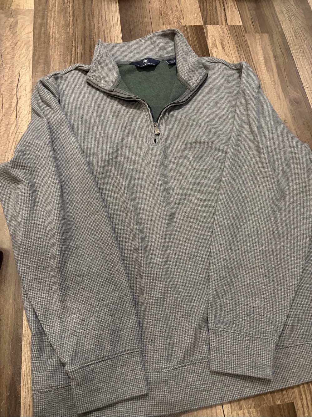 Hart Schaffner Marx Men's Gray Quarter-Zip Waffle Knit Sweater